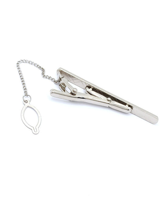 PS Silver Clip Γραβάτας από Ατσάλι Ασημί