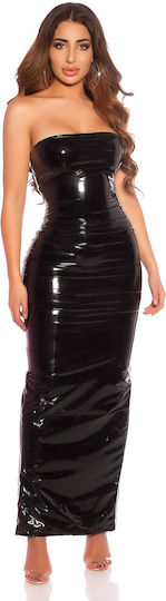 Kinksters Schwarzes Leder- und Latex-Outfit Kleid