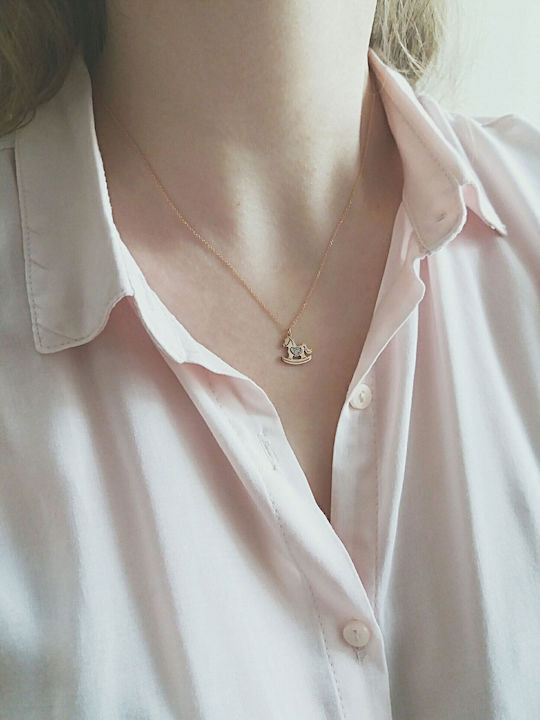 Παιδικό Κολιέ από Χρυσό με Αλυσίδα 14K KLP024A