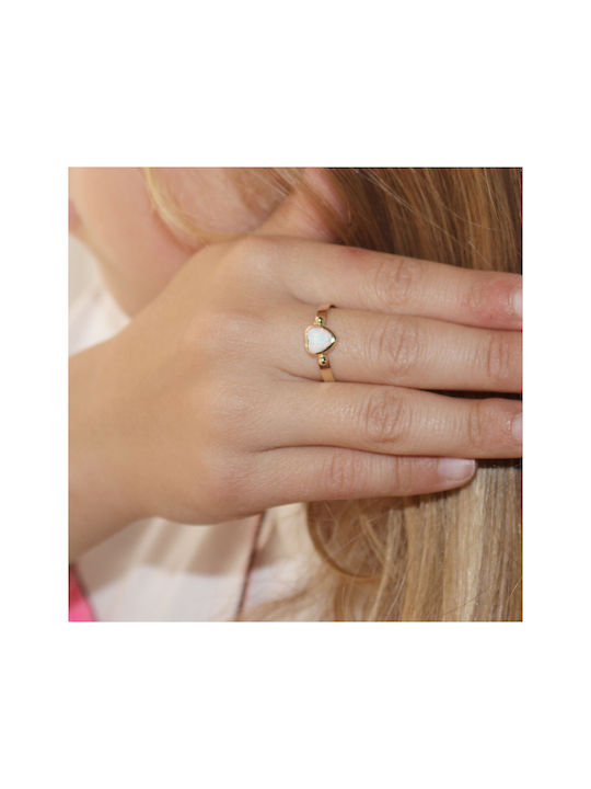 Gold Kids Ring with Design Heart 9K P-66055