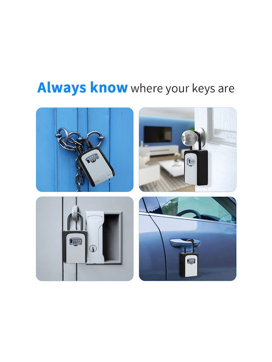 Wall-mounted Combination Key Holder Plastic with Combination Dial 8.5x4x12cm
