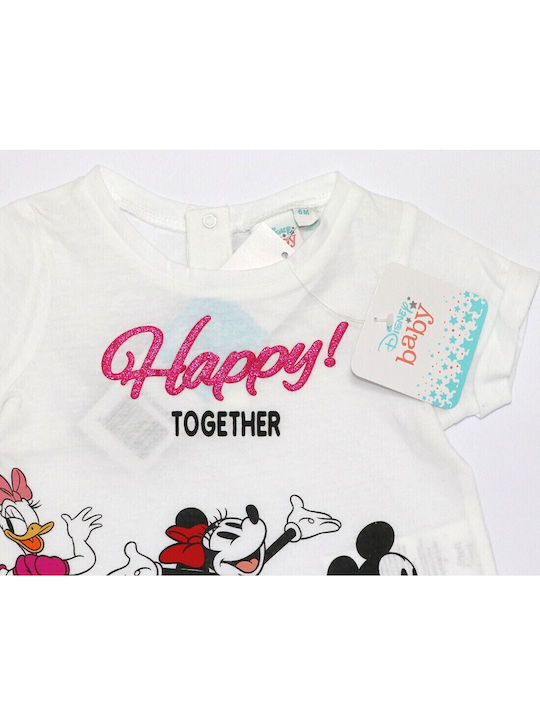 Kinder-T-Shirt Weiß Baby Minnie Mouse
