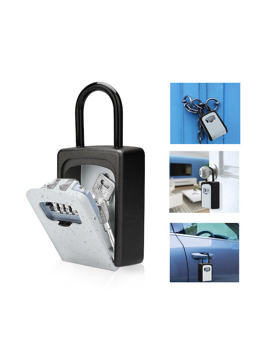 Wall-mounted Combination Key Holder Plastic with Combination Dial 8.5x4x12cm