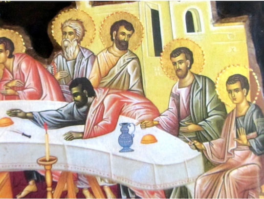 IconsGR Saint Icon The Last Supper Wooden 52x52cm K4 MD