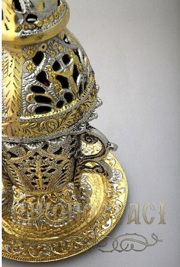 Vappas Tabletop Oil Lamp Metallic 24εκ. 7110GN