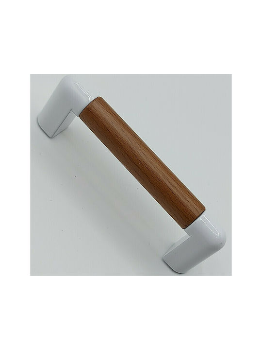 Wooden Furniture Handle White with Distance Between Hole Centers 64mm 0470-LEF1