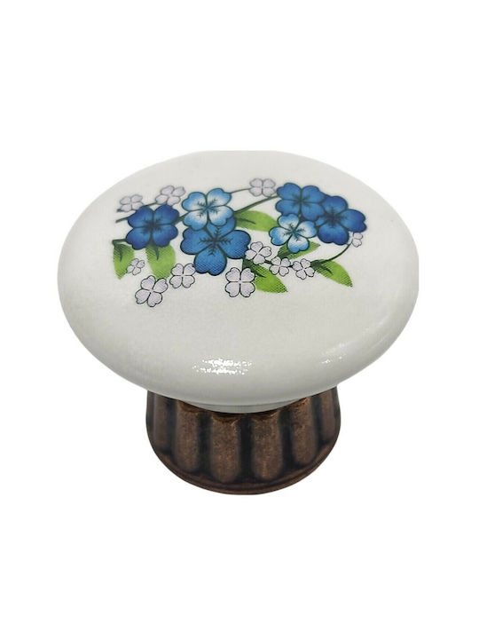 Copii Buton Mobilier din Porțelan & Metal & Zamak în Culoare Cupru 7819-AS-017 1buc