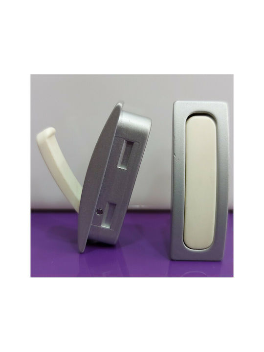 Pamar Buton Mobilier din Zamak & Plastic & Metal în Culoare Alb 0721-000-LEF1 1buc