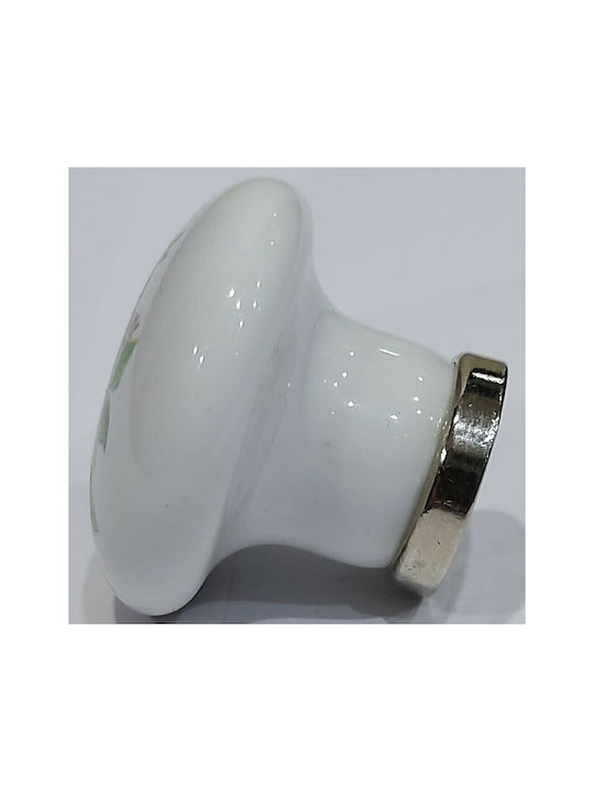 Premier Buton Mobilier din Zamak & Metal & Porțelan în Culoare Multicolor 10934-ARG1 1buc
