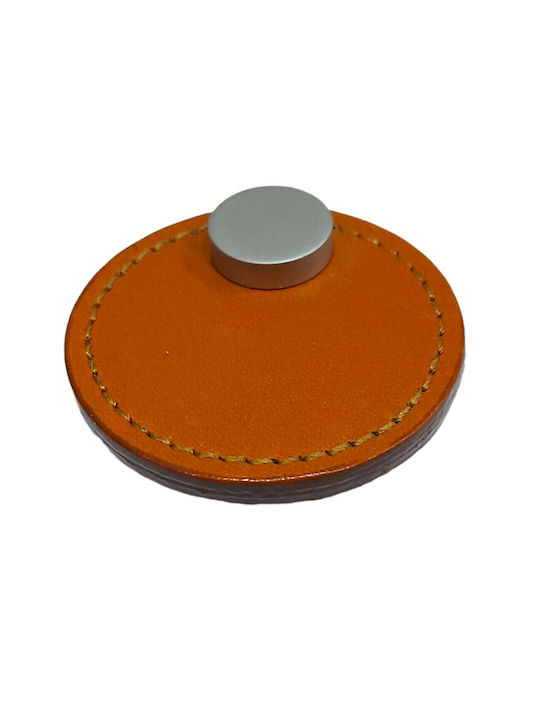 Furnipart Buton Mobilier Mânere de mobilier din Piele & Metal & Zamak în Culoare Maro 7103-KAF1 1buc