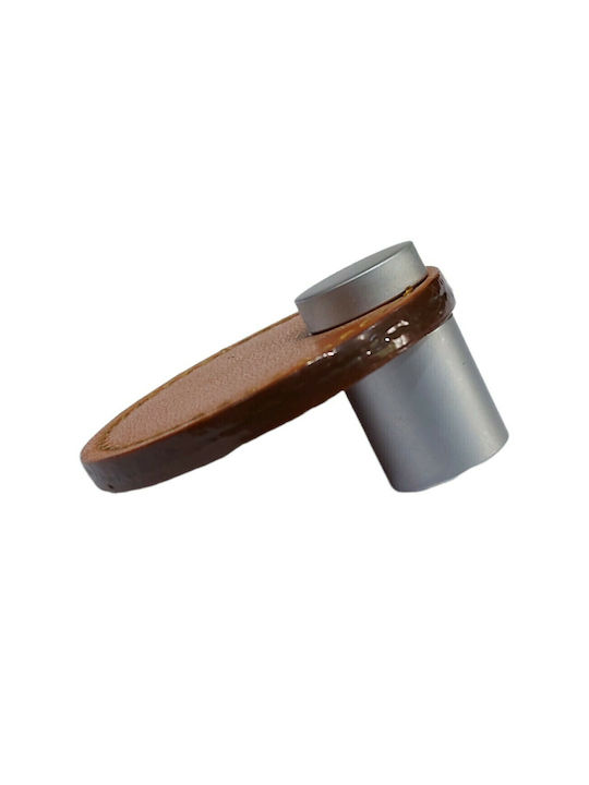 Furnipart Buton Mobilier Mânere de mobilier din Piele & Metal & Zamak în Culoare Maro 7103-KAF1 1buc