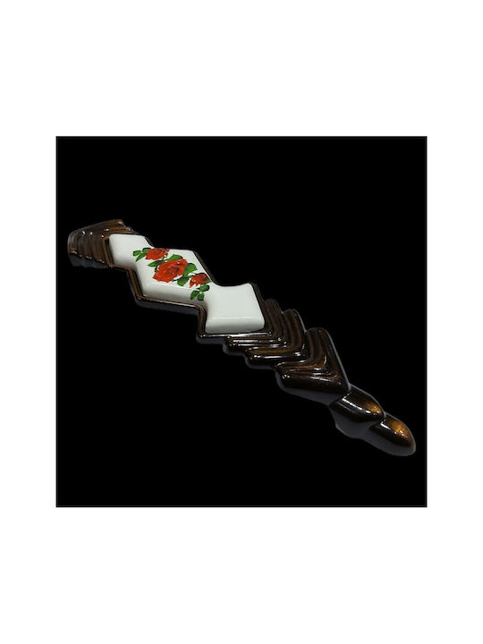 Antik Handgriff Möbelgriff aus Porzellan & Metallisch & Zamak in Kupfer Farbe 187mm (Zentrenabstand 160mm) 7811-FAB-009 1Stück