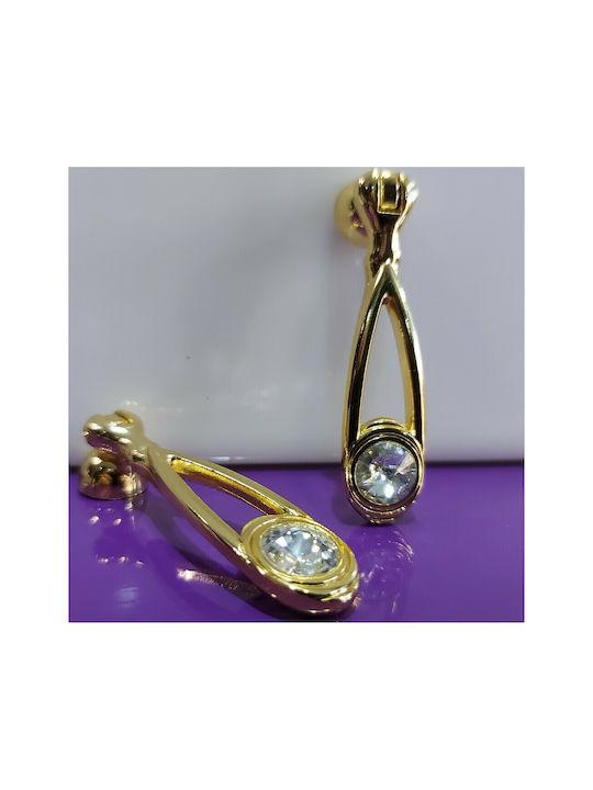 Knob Furniture made of Metallic & Zamak & Crystal in Gold Color 10683-SWI1 1pcs