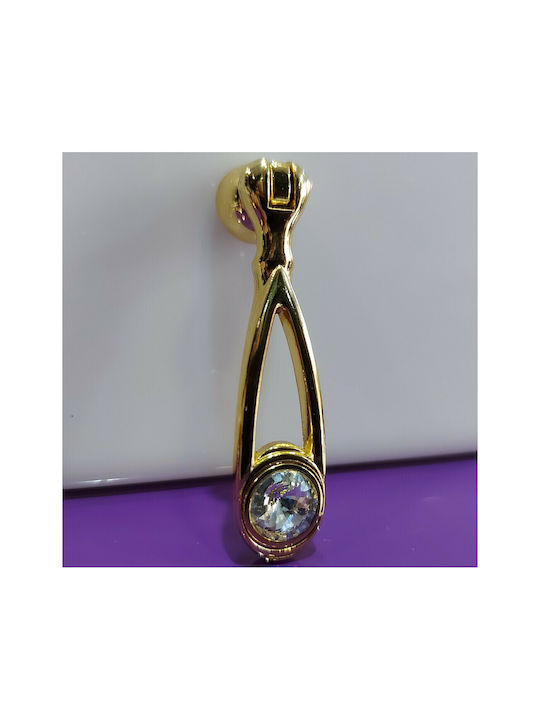 Knob Furniture made of Metallic & Zamak & Crystal in Gold Color 10683-SWI1 1pcs
