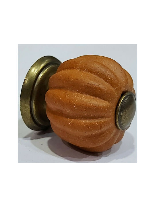 Nesu Antique Knob Furniture made of Ceramic & Metallic & Zamak in Orange Color 11173-MAU1 1pcs