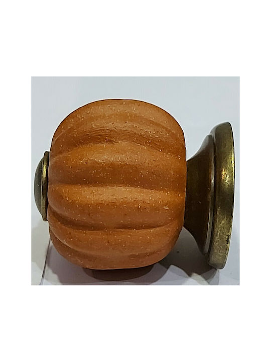 Nesu Antique Knob Furniture made of Ceramic & Metallic & Zamak in Orange Color 11173-MAU1 1pcs