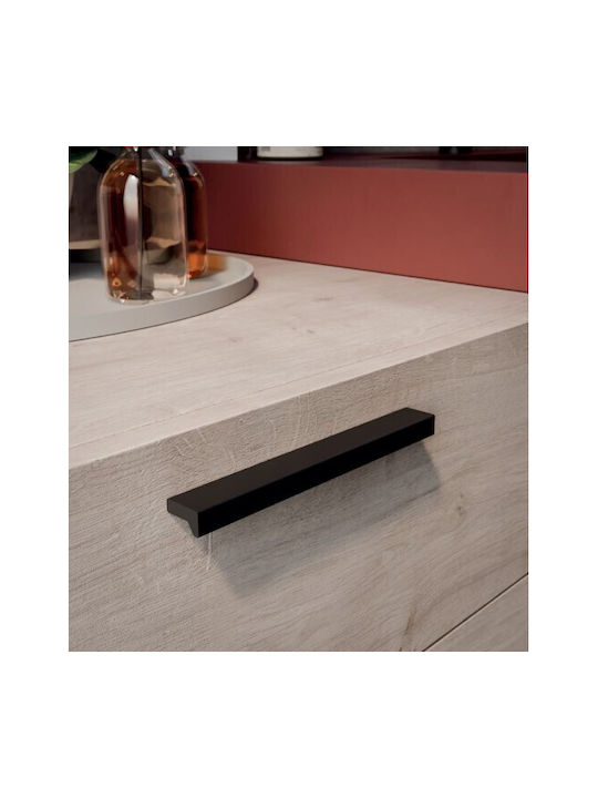 Finetto Handle Furniture Flush Handle made of Metallic Matte Black with Center Distance 128mm 213-5053#128BL 1pcs