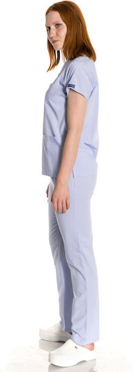 Women's Light Blue Pants & Blouse Set