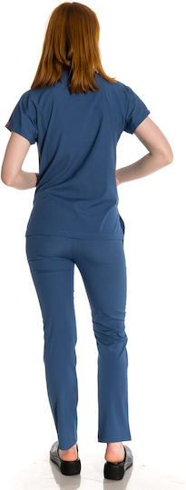Women's Blue Pants & Blouse Set