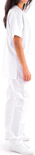 Women's White Medical Blouse Cotton and Polyester