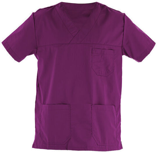 Medizinische Bluse Lila aus Baumwolle und Polyester