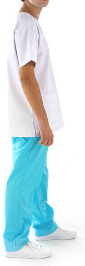 Men's Turquoise Medical Pants Cotton and Polyester