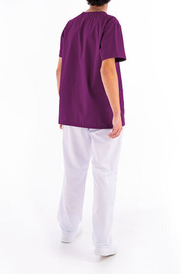 Medizinische Bluse Lila aus Baumwolle und Polyester