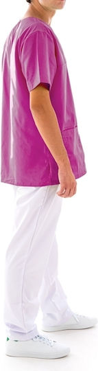 Medizinische Bluse Lila aus Baumwolle und Polyester