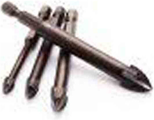 Set of 7 Four-Cut Drills Carbide with Hexagonal Shank for Masonry