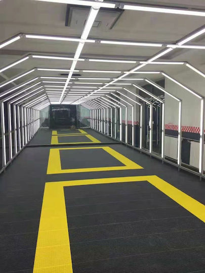 Set Plastic Floor PVC with 1 Tiles L40cmxW40cm Black