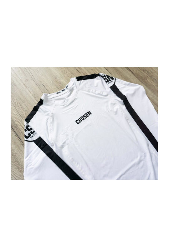 Herren Langärmlig T-Shirt CHRS116 für Jiu-Jitsu Weiß