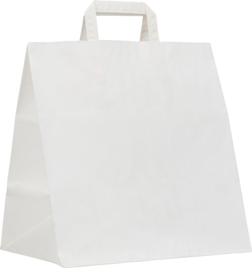Paper Packaging Bags with Handle White 25x26x17cm 250pcs