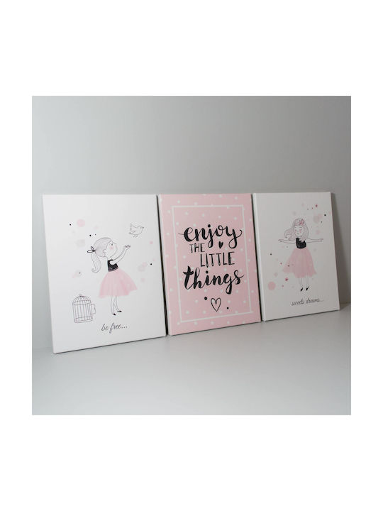 Kids Canvas Wall Painting Set 3pcs 40x30cm