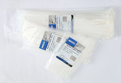 White Plastic Cable Ties 250x4mm SZS-4X250/WHITE