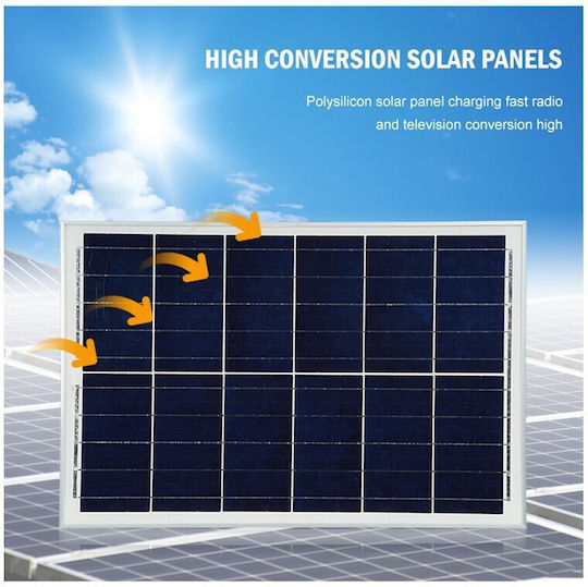 Led Lampă Solară Stradală 400W 969lm Alb Rece 6500K cu Senzor de Mișcare, Fotocelulă și Telecomandă IP65 20cmx15cmx50cmcm