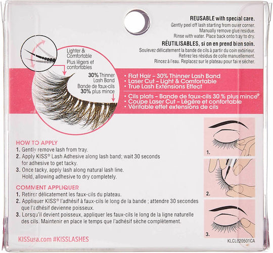 Kiss Lash Couture Luxtension False Eyelashes D Curl Royal Silk Black