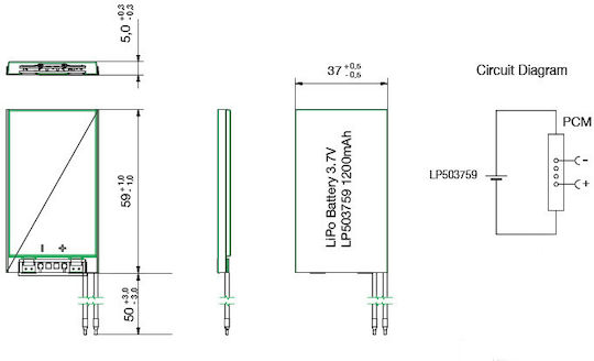 Batterie Mit Kabel (013341)