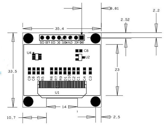 Iic Sh1106 Oled Дисплей OLED 1.3"