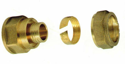 Female Compression Tube Fitting Brass 1/2" 18mm 64013