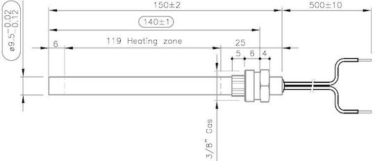 Metallic Igniter Resistance 350W for Pellet Stove