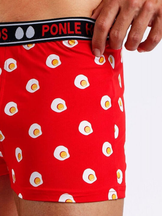 Men's Boxer Red with Patterns