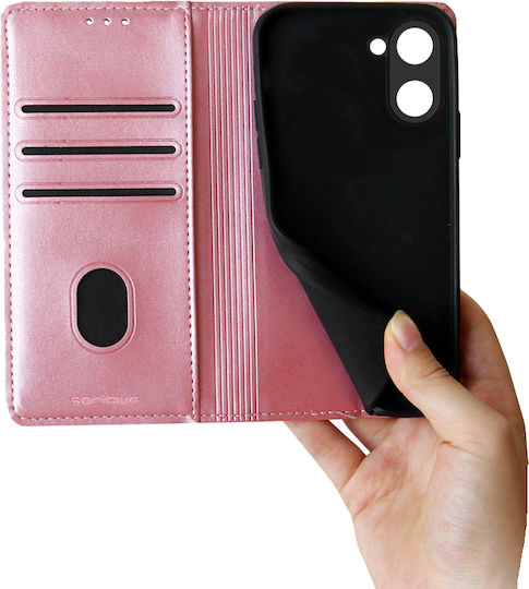 Sonique Book Synthetic Leather Rose Gold (Realme C33)