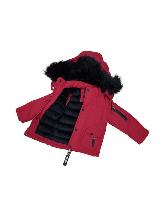 TakTakBaby Kids Casual Jacket with Lining & Hood Red