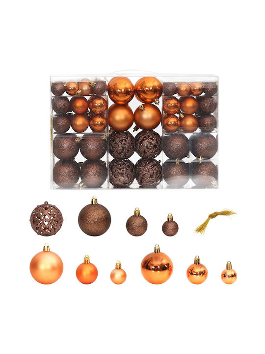 vidaXL Christmas Glass Ball Ornament Brown 12x36cm 100pcs