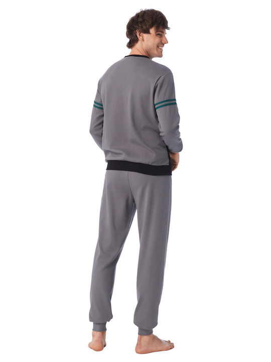 Minerva Men's Winter Pajamas Set Gray