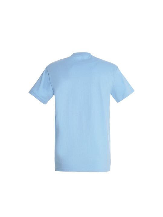 On T-shirt Light Blue Cotton