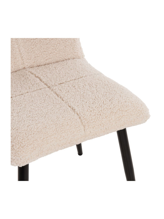 Shelly Dining Room Fabric Chair White 48x64x87cm 2pcs