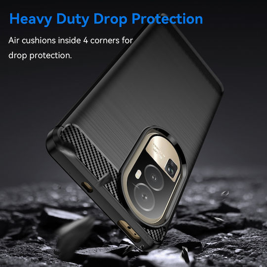Techsuit Carbon Back Cover Σιλικόνης Μαύρο (Oppo Reno10)
