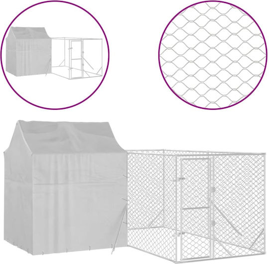 vidaXL Metallisches Hundepark 400x400x250cm Silber