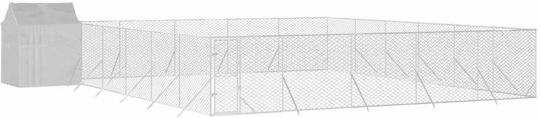 vidaXL Металик Парк За Кучета 1200x250см Сребрист